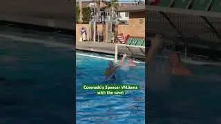 Coronado Goalie Spencer Williams with the SAVE against Grossmont in playoff water polo #maxpreps