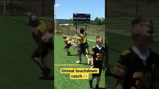 Unreal one-handed touchdown catch at Youth Football Camp 👀 | #steelers #nfl #shorts #highlights