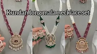 Premium quality kundan long mala necklace set. Hami jewels and clutch.