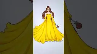That's Belle 🌹✨️💫  #art #illustration #fashionillustration #drawing #disney #relaxing #shorts