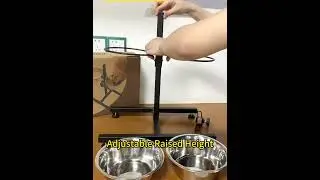 Elevated Dog Bowl With Iron Stand Rack Adjustable Raised Height Food Water Feeder Pet Diner Dish