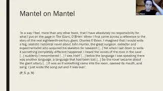 Overflow of Meaning: Reading and Re-reading Hilary Mantel - Session 2: Writing the Marginal