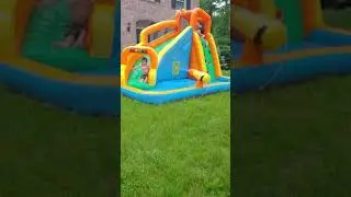JOYMOR JOYMOR Inflatable Water Slide Bounce Castle House With Climbing Wall