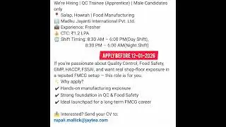 Food Tech - Trainee Position