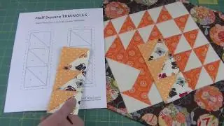 Paper Piecing Strips of 1/2 Square Triangles (#8 of 8 videos)