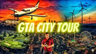 GTA City tour from plane view