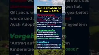 3 Rentenpunkte f&uuml;r Eltern in 2026!