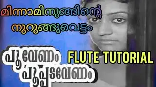 Poovenam Pooppada Venam ll പൂ വേണം പൂപ്പട വേണം ll Flute tutorial ll Minnaminunginte Nurunguvettamll