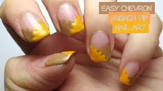 Easy Chevron French Tip Nail Art (Beginners Nail Art)