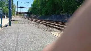 2 car septa arriving at Woodbourne train station next stop is Langhorne 