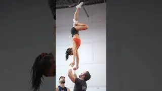 Full partner stunt routine💜 #cheer #stunt #coed #cheerleading #cheerleader #routines #youtube