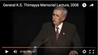 The 4th General K.S. Thimayya Memorial Lecture, 2008--Philip Wollen, OAM
