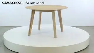 SAV&&Oslash;KSE | Samt eetkamertafel rond eiken whitewash geolied