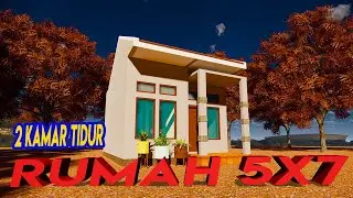 Desain rumah minimalis 5x7 meter, 2 kamar tidur