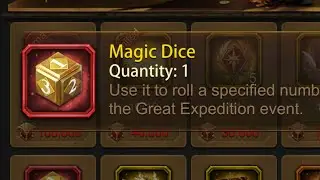 Evony Kings Free Magic Dice from Great Expedition Event and now you can save them for future use