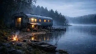 Rain Ambience | Fishing Lake Train Sleeper Morning – Gentle Rain