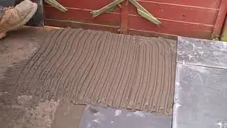 Laying slate on a solid concrete base (using adhesive)