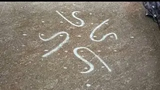 7*1 dot sikku kolam.. beginners kolam.. #sikkukolam #easymuggulu 