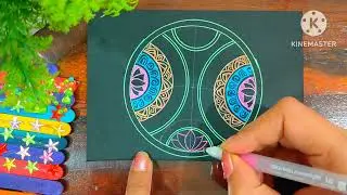 Mandala Art#huezcolor#mandala#art#beautiful#dot#dotmandala#brush#love#indian#mandalaart#simple#easy