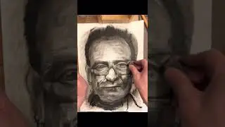 How to draw portrait using an eraser: Subtractive charcoal drawing