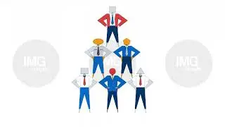 Geometric representation of corporate hierarchy 2D animation