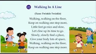 Walking in A line | English Rhymes for Junior Kindergarten (4-5 Years old) | Podar Prep Preschool