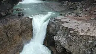 Relaxing on Waterfall, Crescent Falls Alberta Drone Video