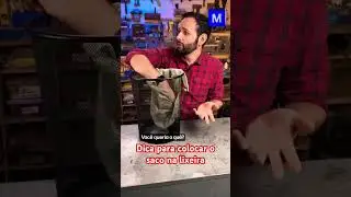 Jeito simples e r&aacute;pido para colocar o saco na lixeira