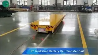 5T Workshop Battery Rail Transfer Cart,Motorized Track Handling Trolley