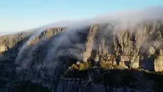 Orographic Waterfall Clouds-Table Mountain Near Cape Town Sept 2017