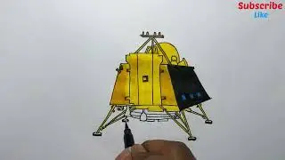 Chandrayaan 3 Vikram lander drawing for beginners/ Really easy to draw Bikram lander