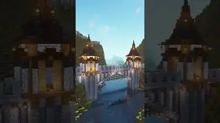 Water Gate Bridge 🌉 #minecraft #minecraftbuilding   #medievalvillage #minecraftutorial