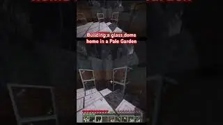 Making a glass dome home | Minecraft rainy day ASMR