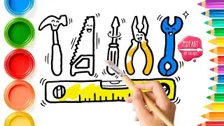 ⚒️ How to Draw Hand Tools? | 🛠️🎨 Colorful Coloring Video 🛠️