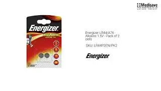Energizer LR44 A76 Alkaline 1 5V Pack of 2 cells LR44P2EN PK2