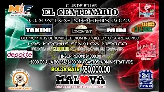 Carlos Elias Vs Marcos Hernandez,Club de Billar El Centenario, Copa Los Mochis 2022,