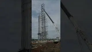 Construction site of steel silo project for coffee beans storage #shorts