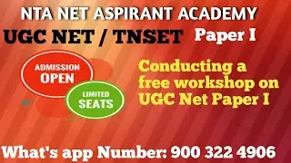 UGC NET | TNSET | UGC NET 2021 | PAPER I | FREE WORKSHOP ON UGC NET PAPER I | LIVE STREAMING