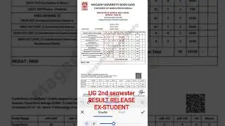 UG 2nd Semester RESULT RELEASE of EX-STUDENT by MAGADH UNIVERSITY. #ug #exstudent #result #mu #pass
