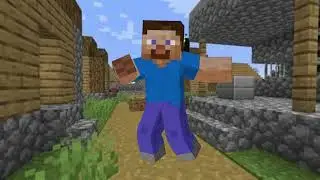 Steve dancing in a village