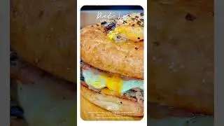 Lamb burger Bagel with Cheese, onions and portobello mushrooms