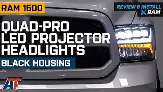 2009-2018 RAM 1500 Quad-Pro LED Projector Headlights; Black Housing Review & Install