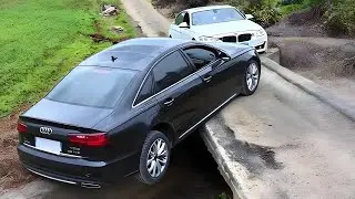 Single-Sided Bridge Technology, Allowing Two Vehicles To Cross This Narrow Bridge#drivingreview