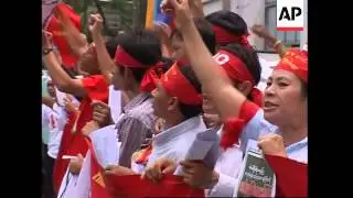 Protest at Myanmar Embassy against referendum on new constitution