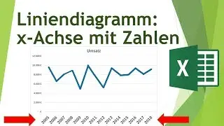 x-Achse mit Zahlen im Liniendiagramm in Excel beschriften