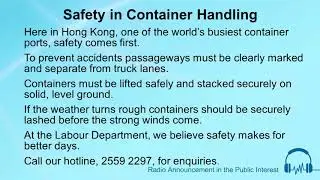 Safety in Container Handling