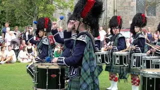 Ballater Pipe Band playing an Farewell to Gibraltar for Beating Retreat after 2023 Highland Games