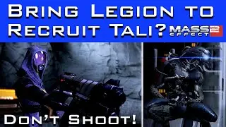 RARE Mass Effect 2 Scene - Tali Tries to SHOOT LEGION on Haestrom?!