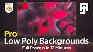 Low Poly Background Generator - Full Blender 4.1 Modifier Tutorial in 12 Minutes