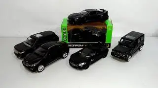 BMW X6, Chevrolet Camaro, Range Rover, Mercedes G65, Mercedes AMG GT-R. Модели 1:32 Автопром.